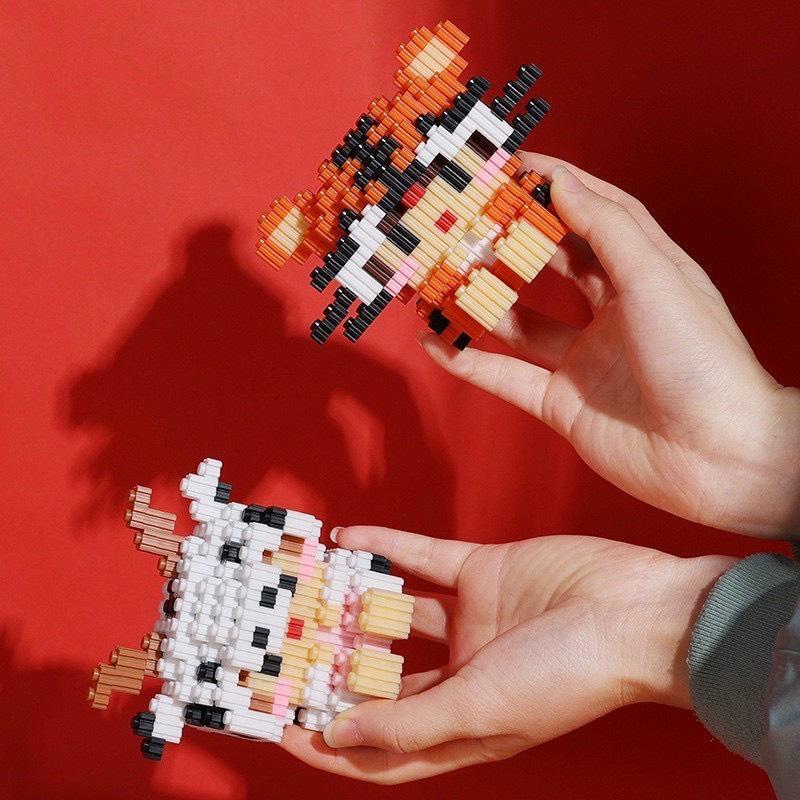 Mô hình lắp ráp 12 con giáp xếp hình lego 3d mini đáng yêu và dễ thương tí sửu dần mão thìn tị ngọ mùi thân dậu tuất hợi