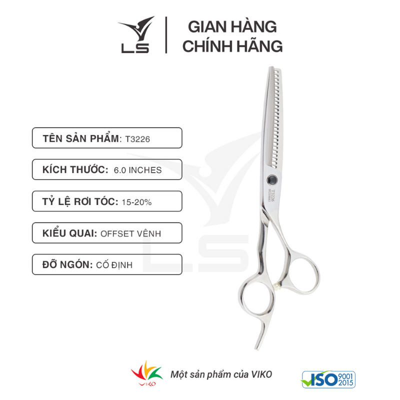 Kéo tỉa tóc LS rơi 15-20% quai offset vênh đỡ ngón cố định T3226