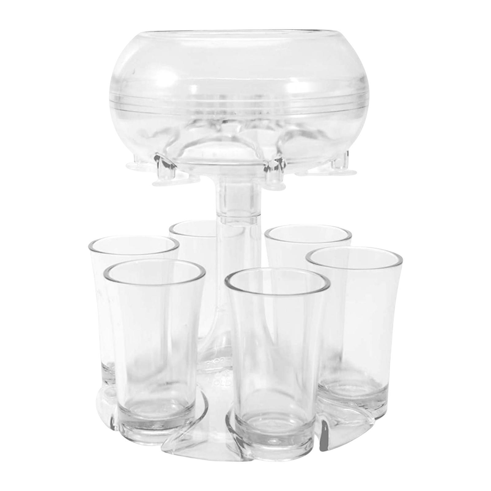 6 Shot Glass Dispenser and Holder for Beverage, Cocktail, Wine and Juice,