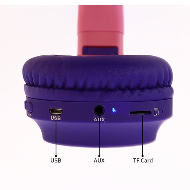 Tai nghe mèo headphone chụp tai bluetooth không dây kèm đèn led bass mạnh có mic