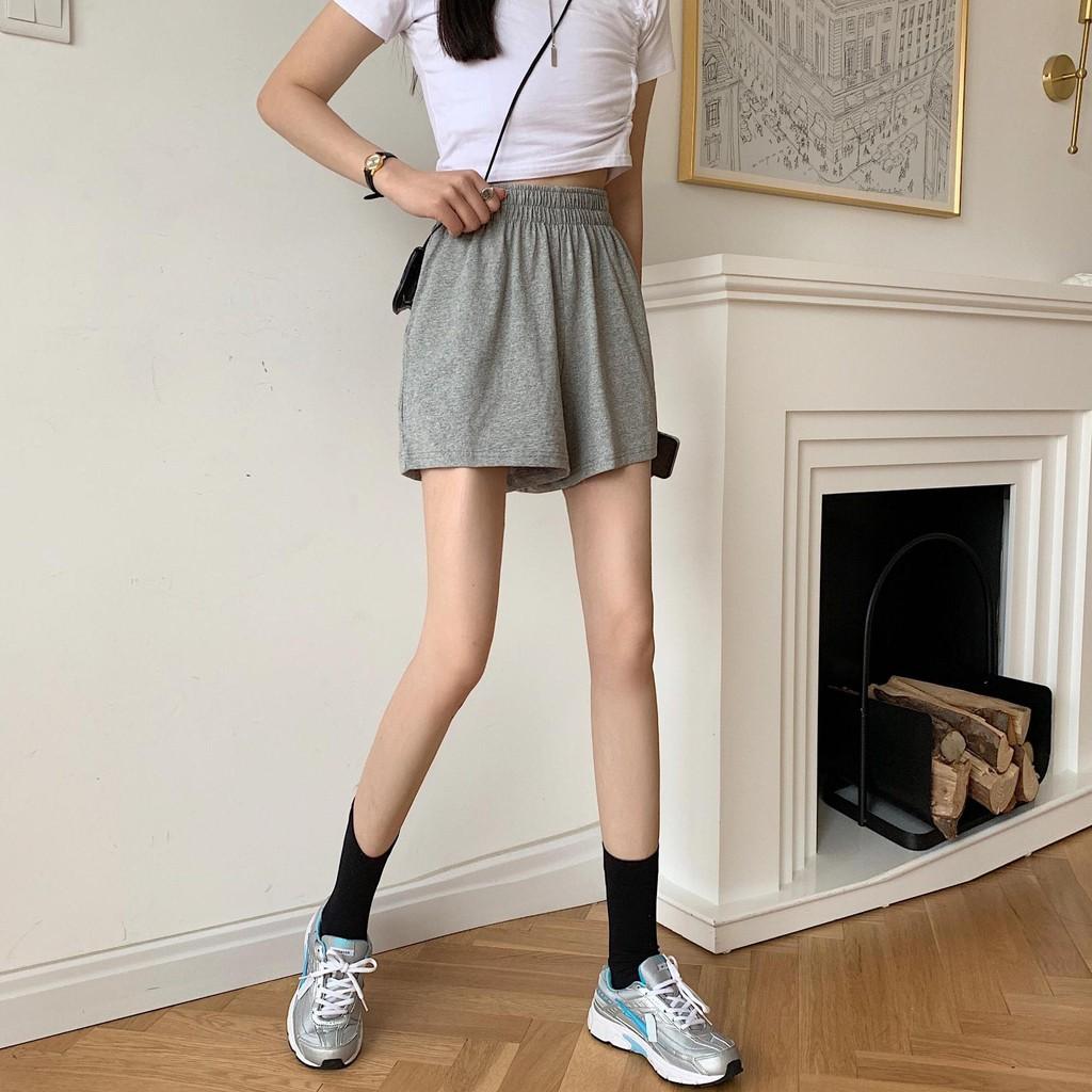 Quần short unisex chất thun màu đen/ trắng/ xám CRQ031
