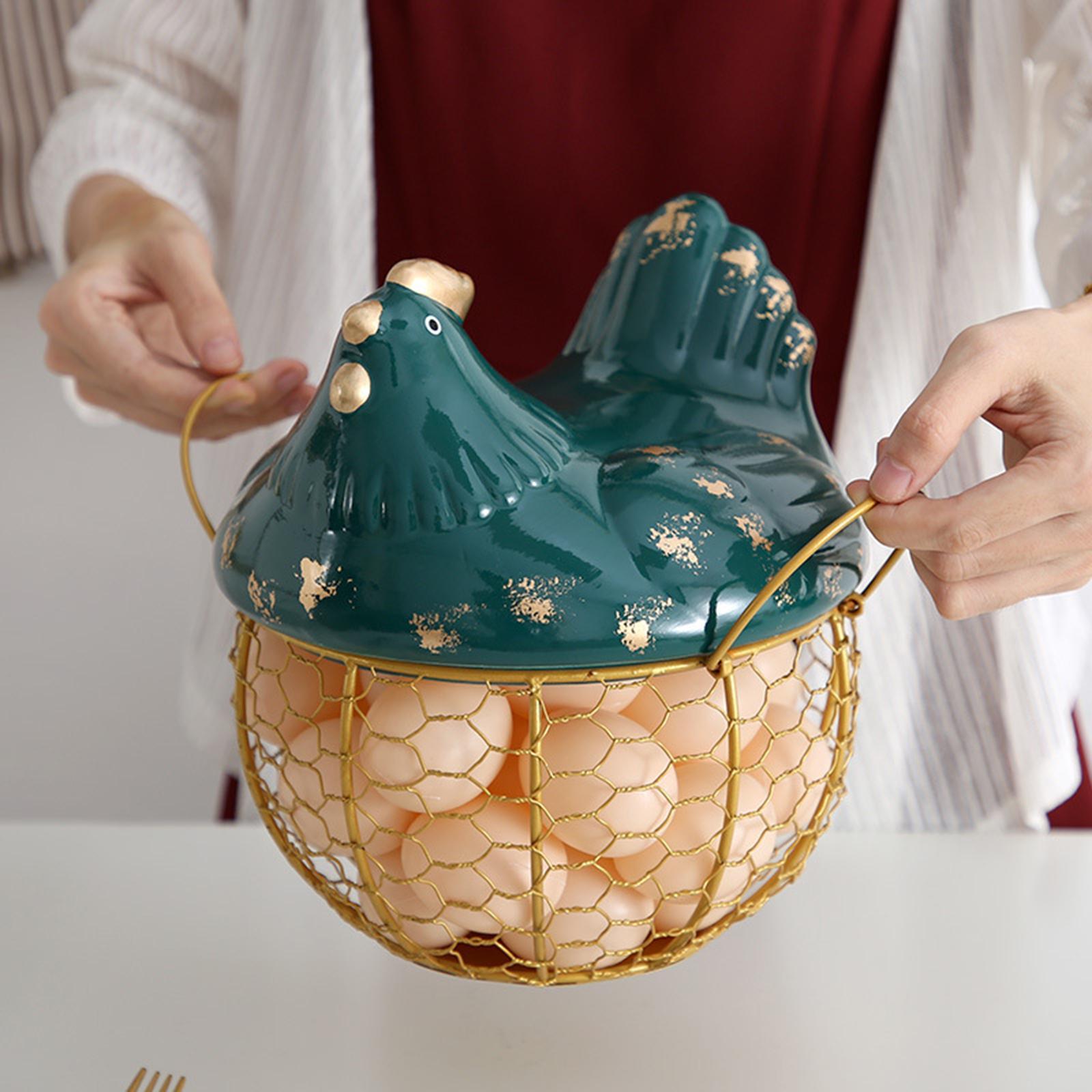 Egg Basket Large Capacity Rustic Egg Collection Basket Kitchen Egg Container