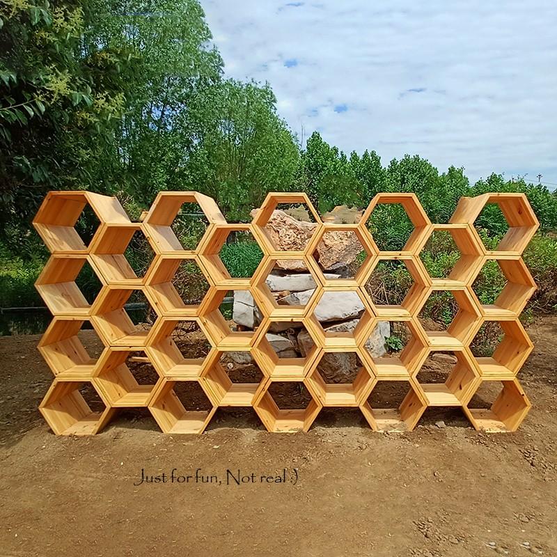 Kệ decor - Kệ gỗ lục giác (kệ tổ ong) 25x30x9 treo tường trang trí siêu đáng yêu