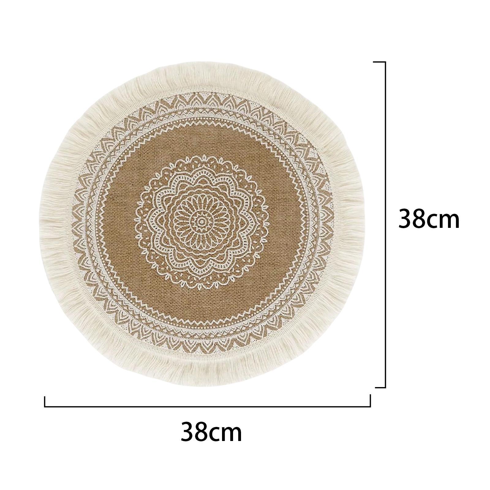 Placemats for Dining Table, Heat Resistant Stain Resistant Non-Slip Boho Style Woven Placemats, Durable Cotton Linen Place Mats Table Mats