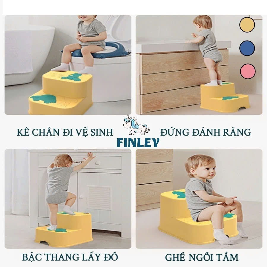 Ghế bậc thang kê chân đi vệ sinh, đánh răng, ghế tắm UNMEI cho bé và người lớn hình sư tử