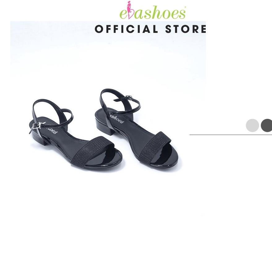 Sandal Gót Thấp Quai Ngang Kim Tuyến 2cm Evashoes EVA0034