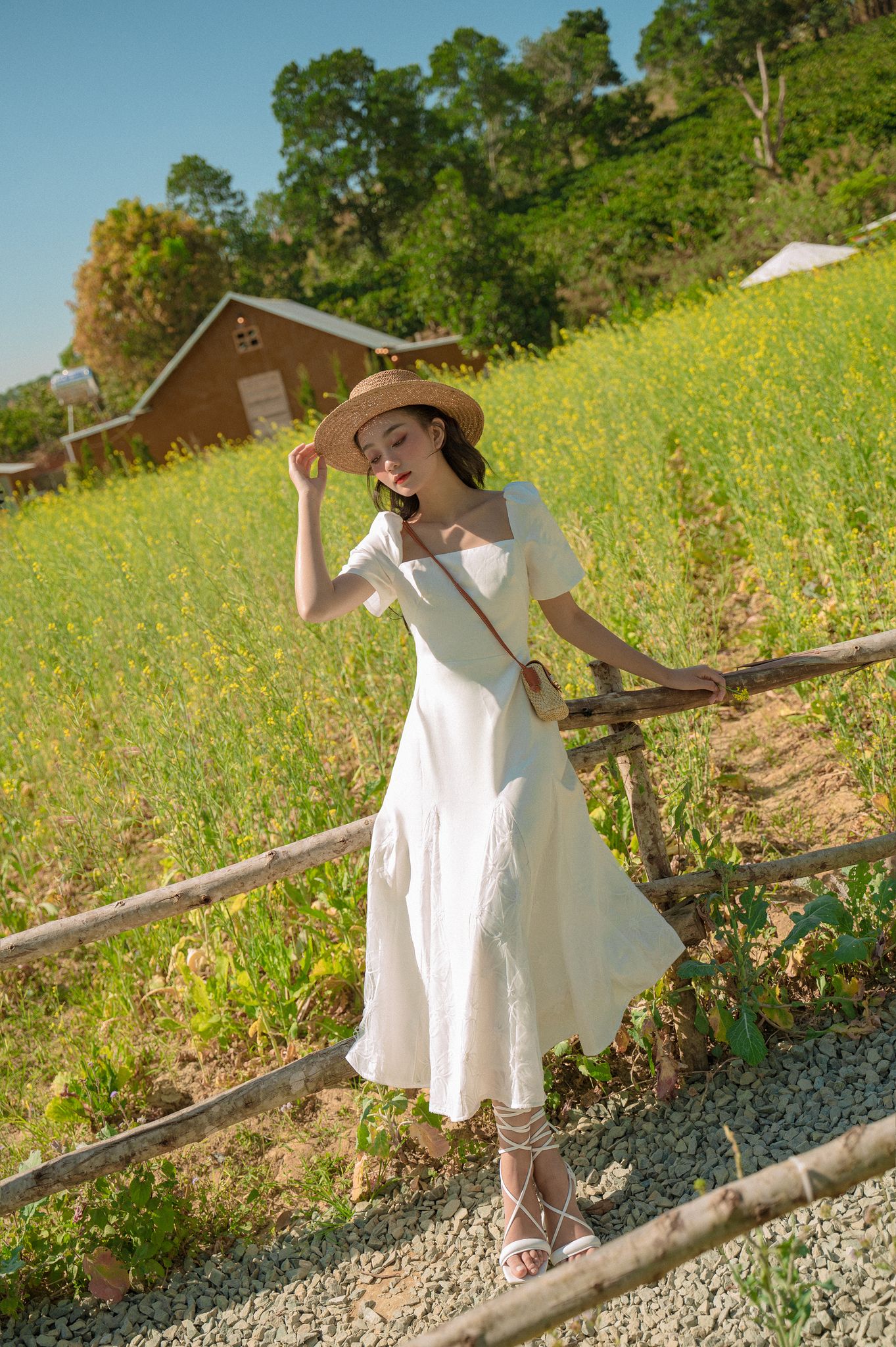 OLV - Đầm Nina Square Neck Dress