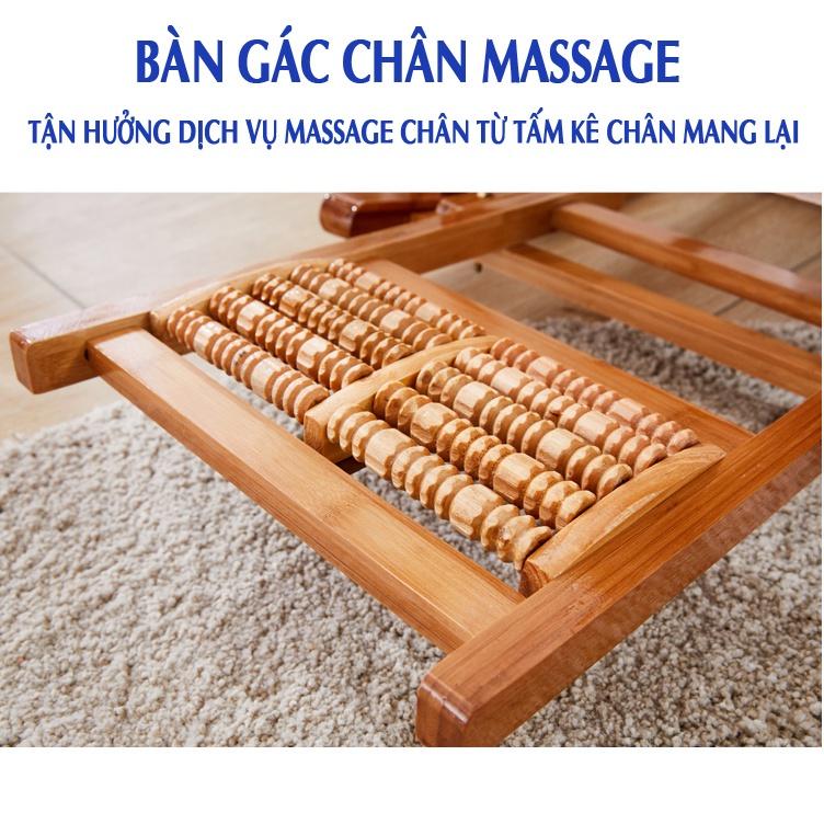 Ghế bập bênh thư giãn bằng tre hàng cao cấp đa năng nằm đọc sách, nghỉ ngơi, xem tivi có thể gấp gọn