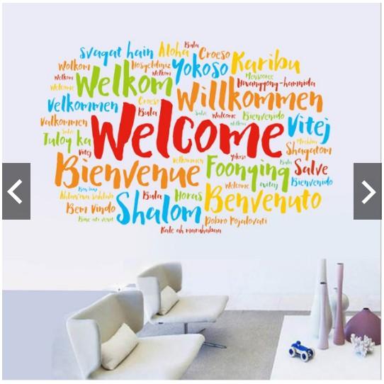 Decal trang trí chữ tiếng anh WELCOME