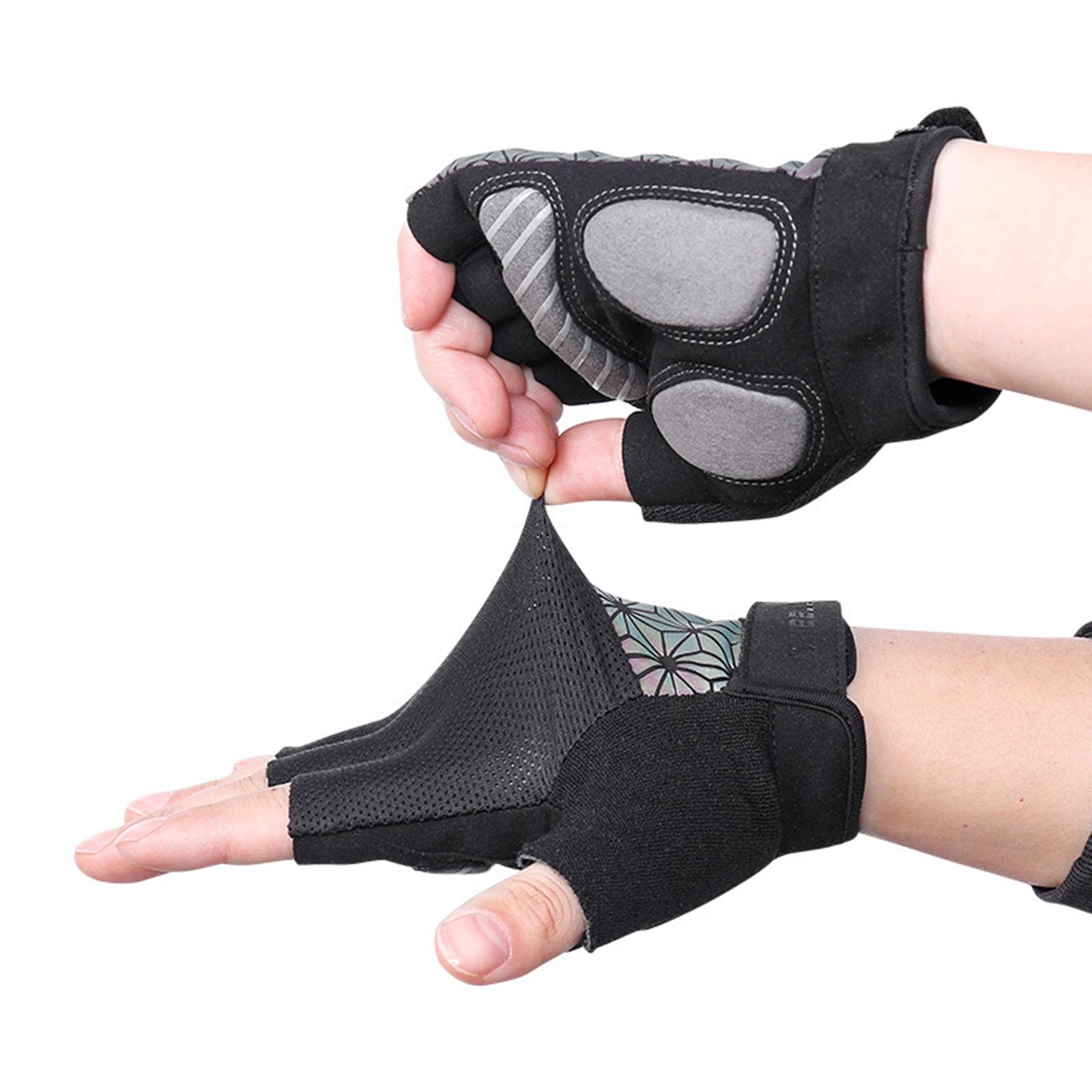 Sports Cycling Bike Gloves Padded Half Finger Bicycle Gloves Shock-Absorbing Anti-Slip Breathable MTB Road Biking Gloves for Men/Women