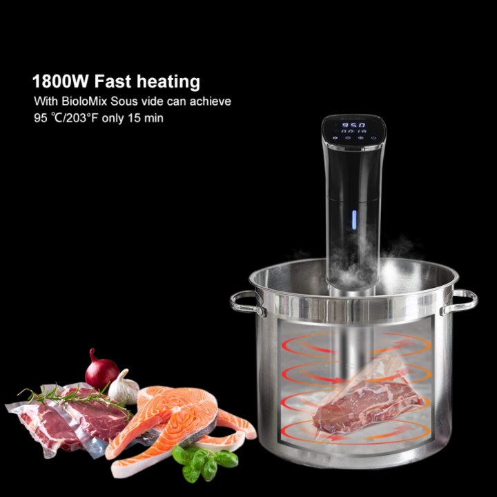 Máy nấu chậm Sous Vide, thương hiệu cao cấp Biolomix SV-8002 - Bảng điều khiển hẹn giờ kỹ thuật số giúp nhiệt độ chính xác - HÀNG NHẬP KHẨU