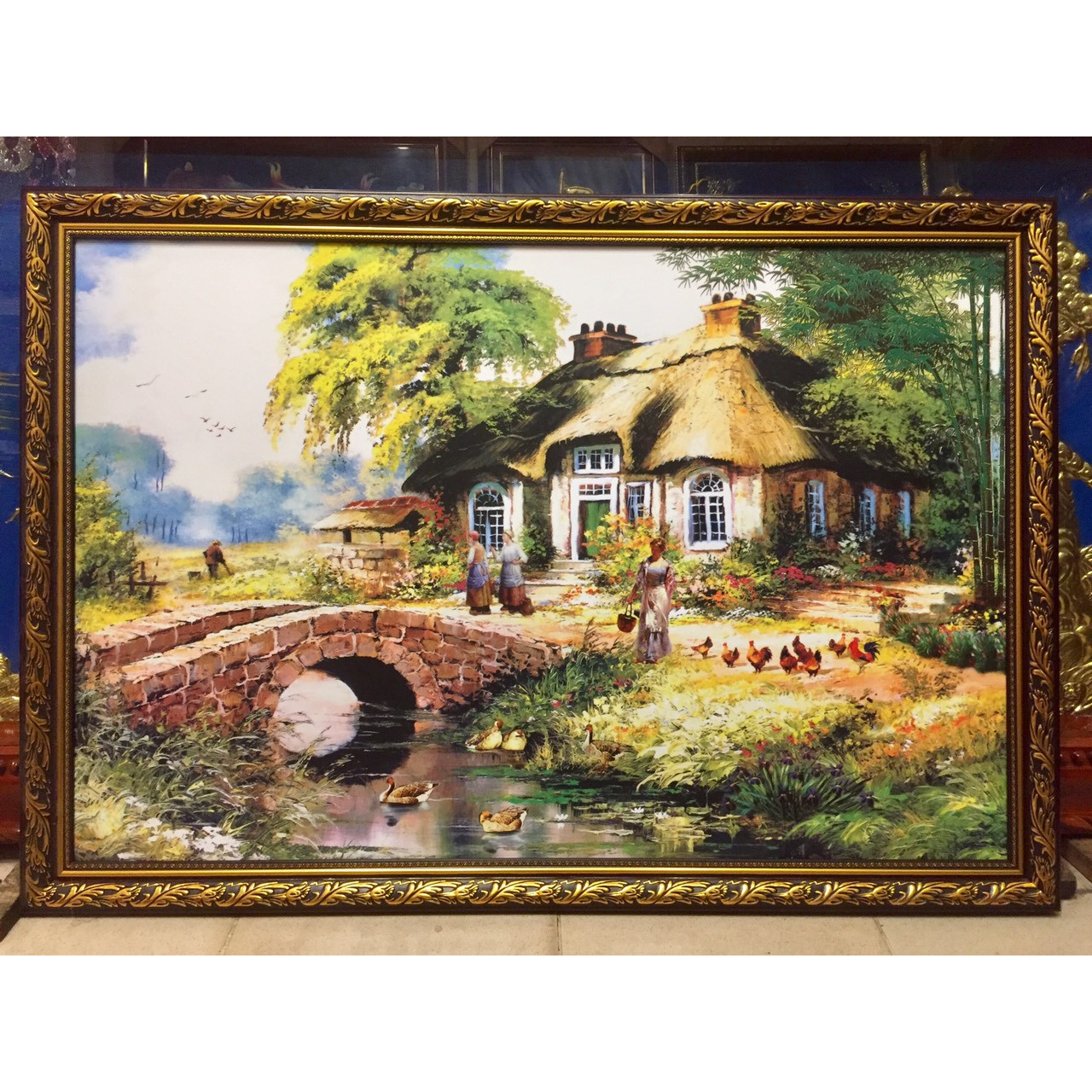 Tranh in dầu, Ngôi Nhà Cổ Châu Âu - V006