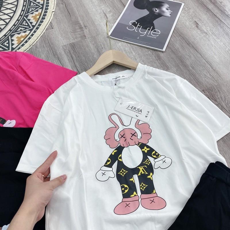 Áo phông - form rộng hình thỏ dành cho nam nữ, cổ tròn siêu xinh, siêu đẹp