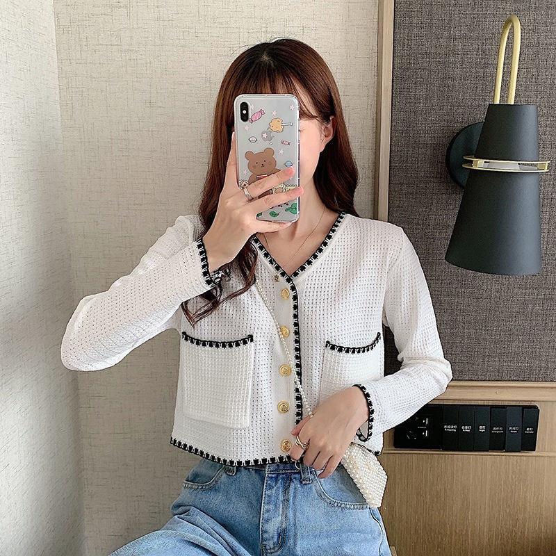 Cardigan nữ mỏng croptop hàn quốc dài tay cổ v ulzzang - 035