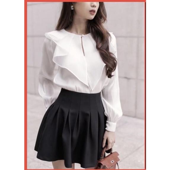 Áo sơ mi nữ cổ bèo nữ tính