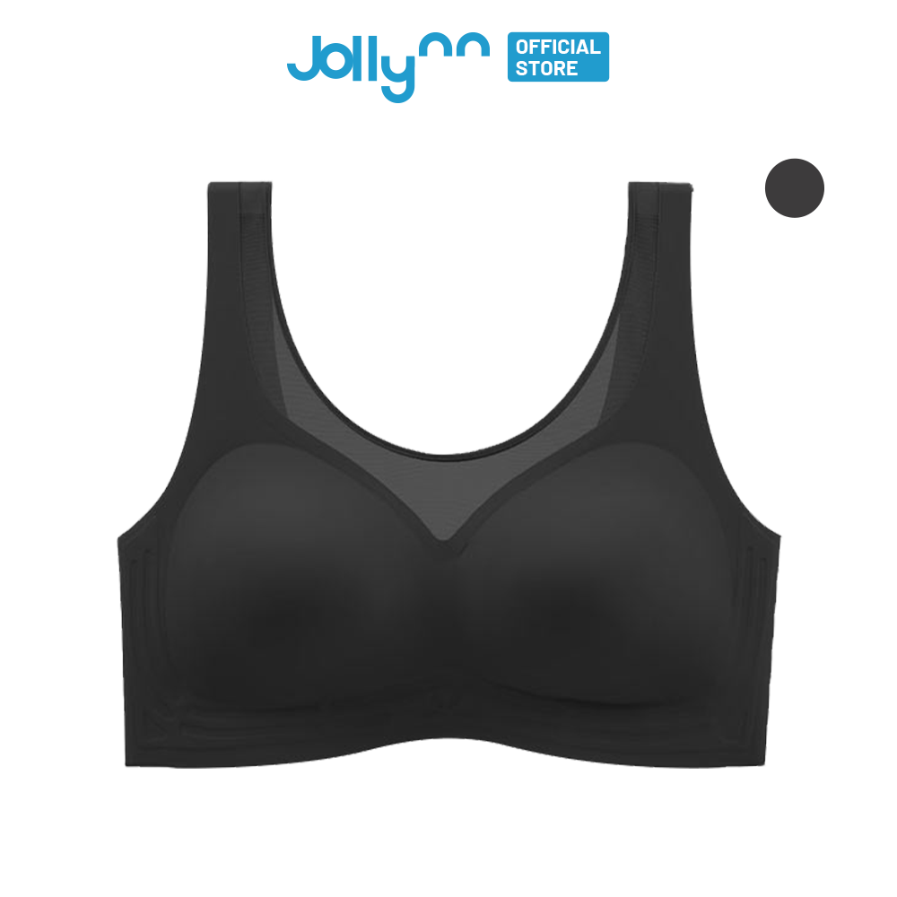 Áo ngực thể thao Jollynn Cheer V Sport Bra không gọng, vừa vặn, cổ chữ V, thông gió tốt, màu trơn