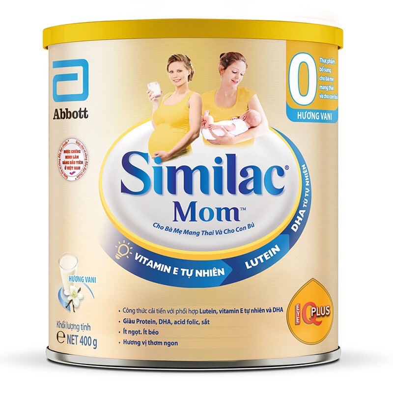 Combo 4 Lon Sữa Bột Similac Mom Hương Vani - 400g