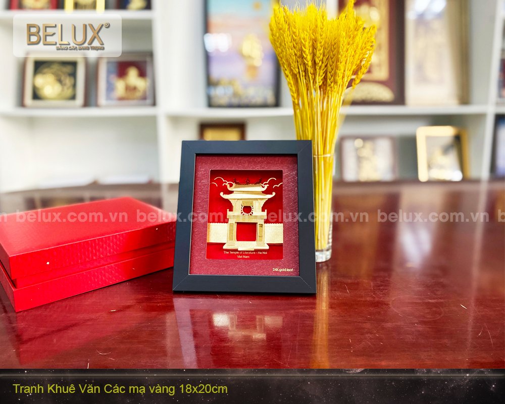 Tranh Khuê Văn Các dát vàng 24k