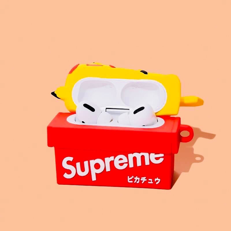 Bao Case Ốp dành cho Airpod Pro Pikachu đỏ Supreme siêu chất