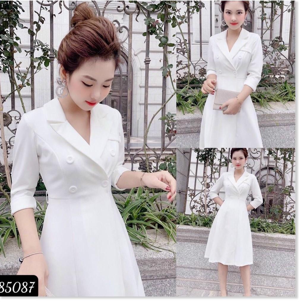 ĐẦM TRẮNG VINTAGE SANG CHẢNH,THIẾT KẾ HỌA TIẾT TRƠN NHƯNG KHÔNG KÉM PHẦN SANG TRỌNG THỜI TRANG VINA 1HIT FASHION