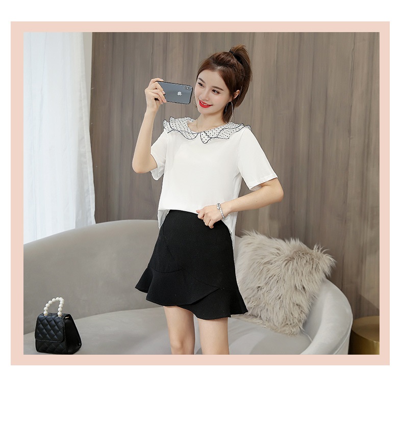 Áo thun phối ren cổ sen AN35