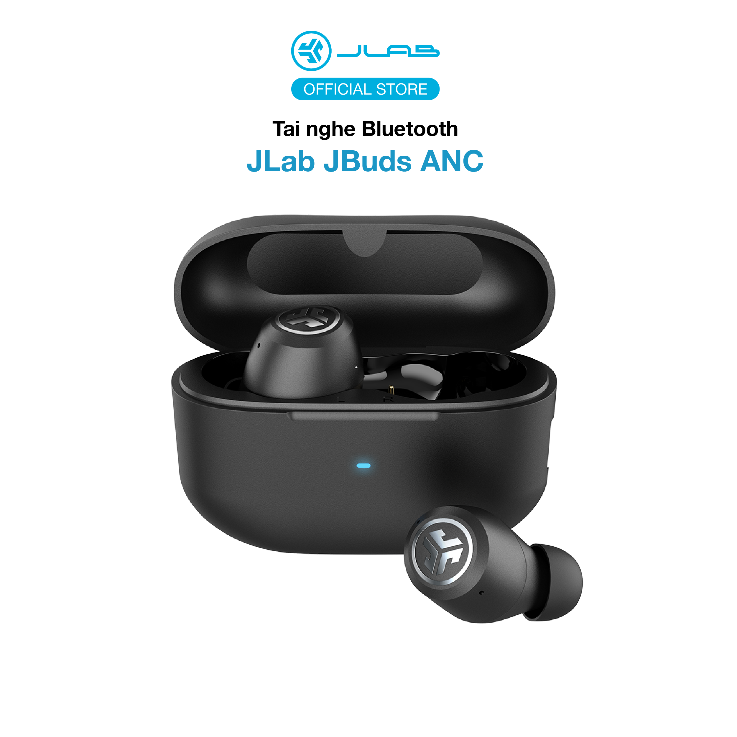 Tai nghe không dây TWS JLab JBuds ANC màu đen, Bluetooth 5.2, nghe 40H+, chống ồn chủ động, có app tùy chỉnh -  Hàng chính hãng