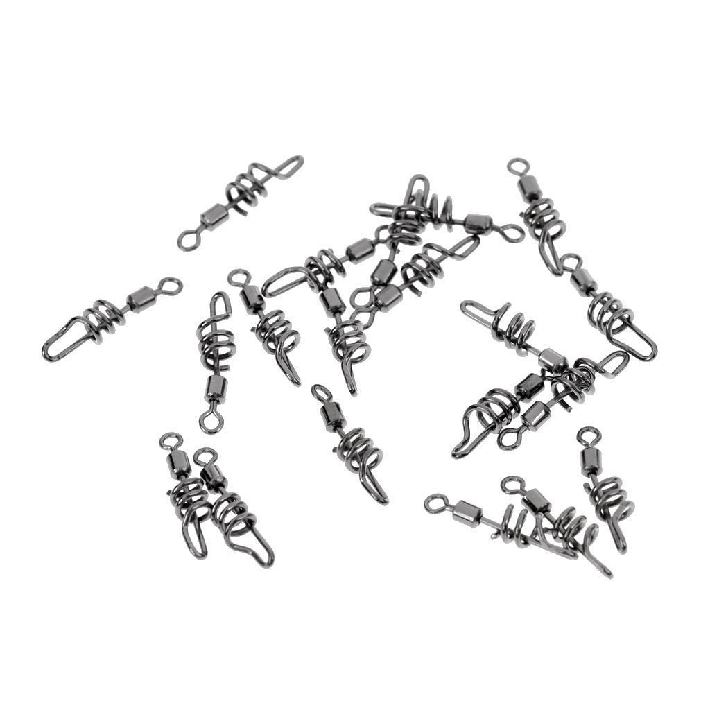 20 Pieces Fishing Swivel Snap Corkscrew Swivels Swirl Connector with Rolling Swivel Saltwater 16mm-27mm
