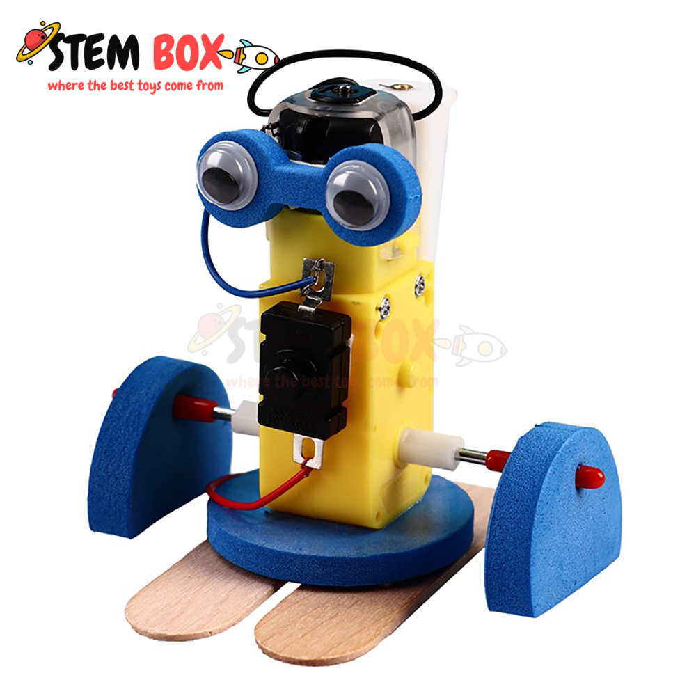 Đồ chơi trí tuệ bộ lắp ghép máy robot chạy pin - Trò chơi DIY STEM BOX