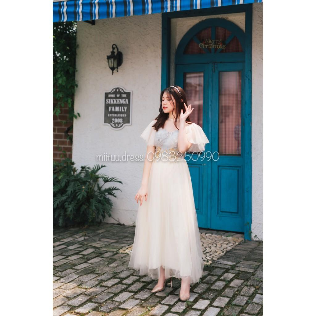 Váy dạ hội trễ vai babydoll đi chơi dự tiệc sinh nhật kỉ yếu xòe bèo công chúa xinh dễ thương Miituu TQ145