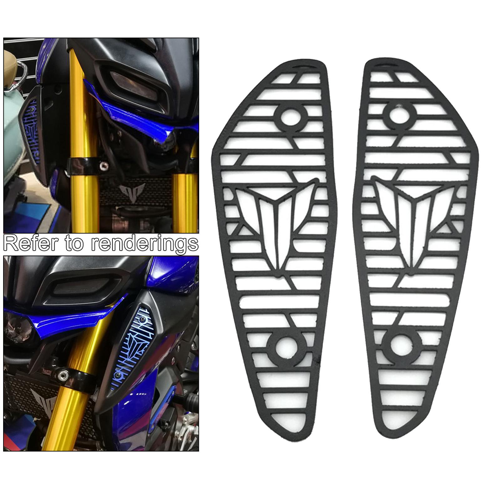 2 Pieces Motorcycle Air Intake Grill Cover Guard, Protection Protector for Yamaha MT-15 18-20 Motorbike, Replace Parts Accessories Black