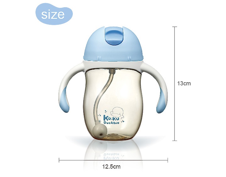 Bình Uống Nước Có Tay Cầm Cho Bé KuKu Duckbill - Nhựa PPSU Cao Cấp - 200ml