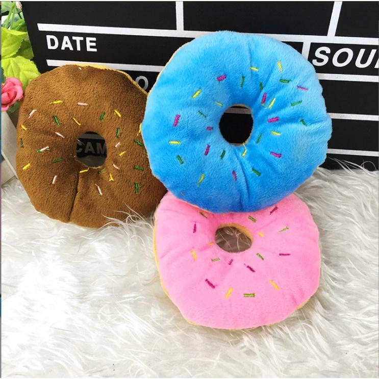 Đồ chơi gặm hình bánh donut phát ra tiếng cho chó mèo, cho thú cưng vui chơi siêu dễ thương