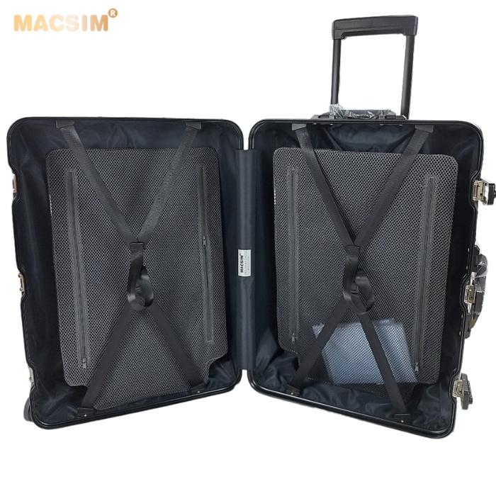 Vali hợp kim nhôm nguyên khối MS1104 Macsim cao cấp màu đen cỡ 26 inches