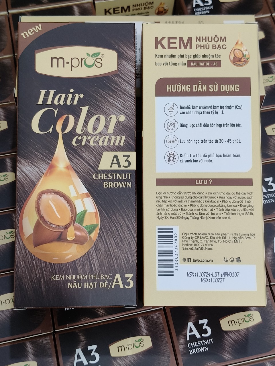 Kem Nhuộm Phủ Bạc M.Pros A5 Dark Chocolate Brown - Nâu Socola Đậm