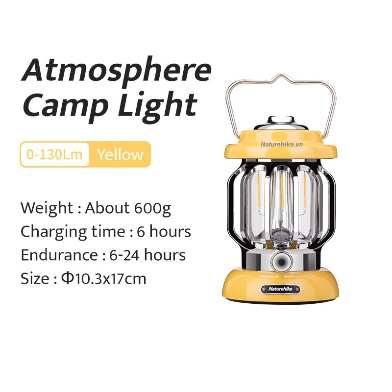 Đèn cắm trại, đèn báo bão, đèn treo lều, đèn măng xông NH21ZM008 Retro (Outdoor atmosphere camping lights)