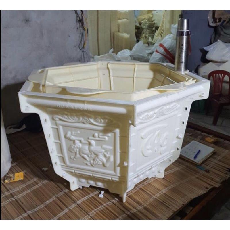 Khuôn chậu lục giác 80 mẫu phúc lộc thọ trộn tùng cúc chim