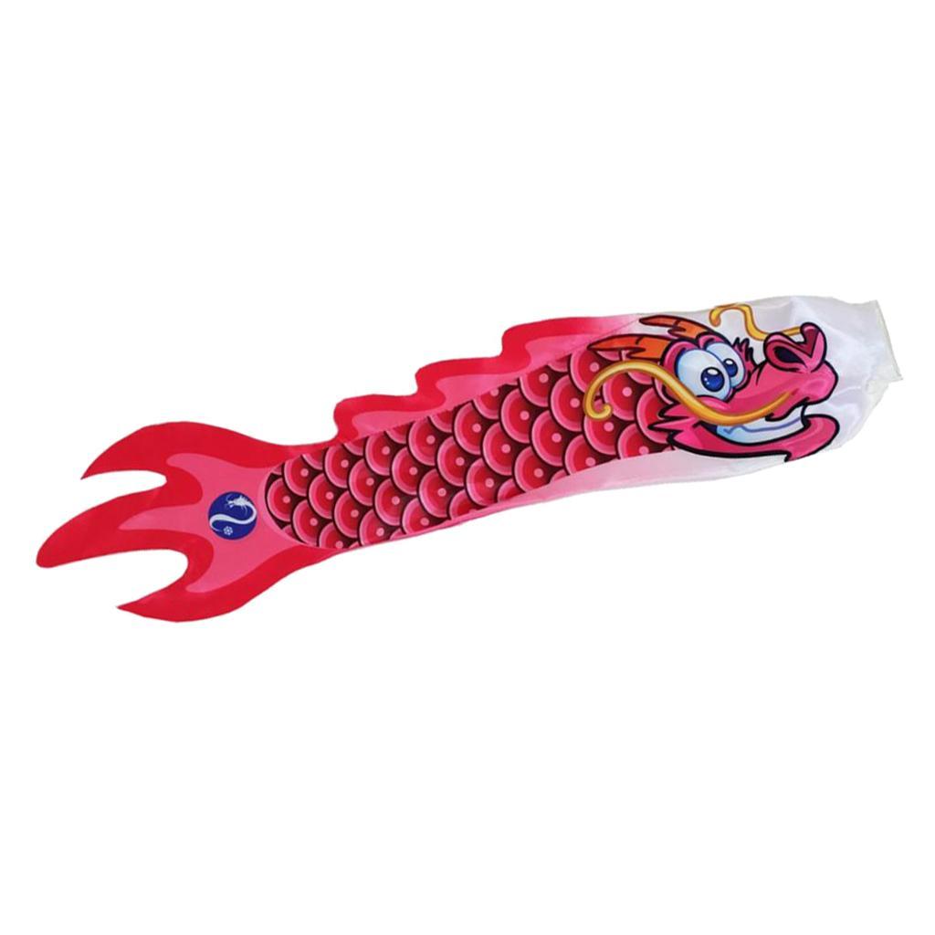 2Pcs Dragon Carp Wind Sock Koinobori Kite Flag Hanging Wall Decor