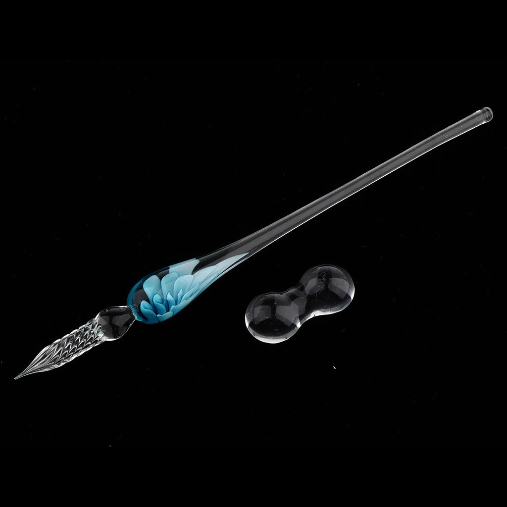 Glass Dip Pen - Glass Signature Pen Elegant Crystal Dip Sign Pen for Writing