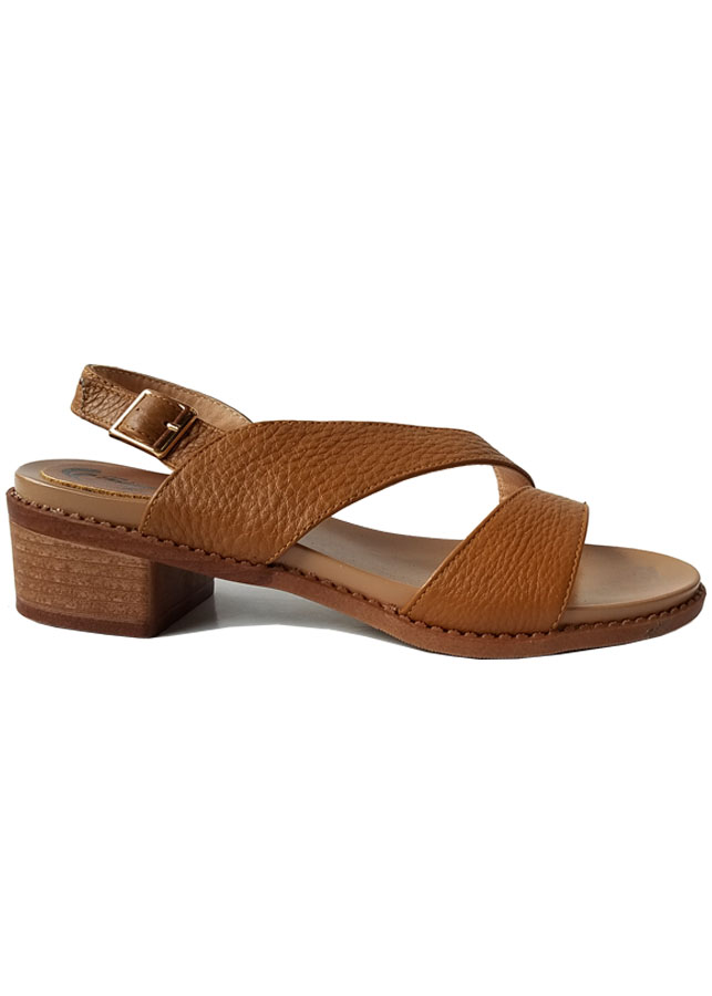 Giày sandal cao gót nữ da bò gót cao 4 cm HKT2