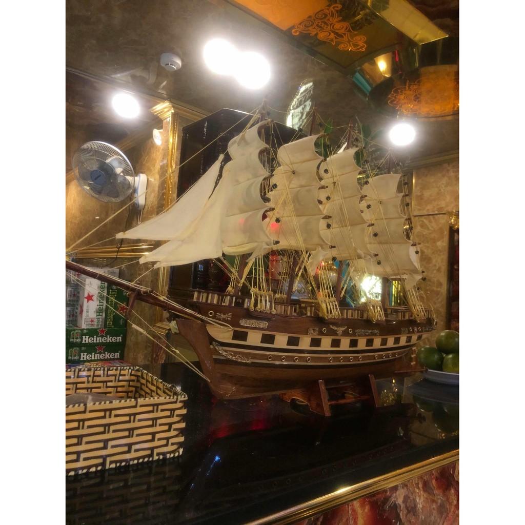 Thuyền Buồm FRANCE Dài 80cm Gỗ Còng Cao Cấp Tinh Xảo