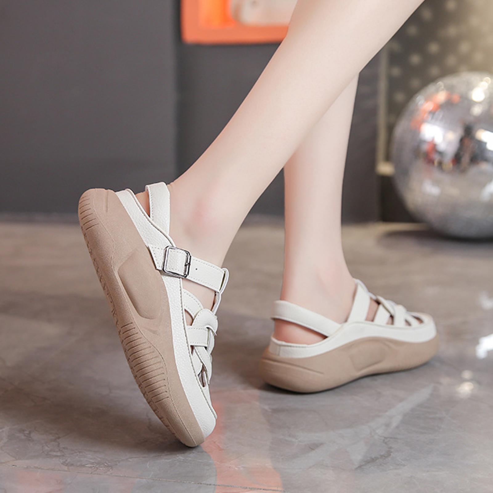 Women's Platform Sandals Soft PU Leather Sandals for Walking Dating Shopping
