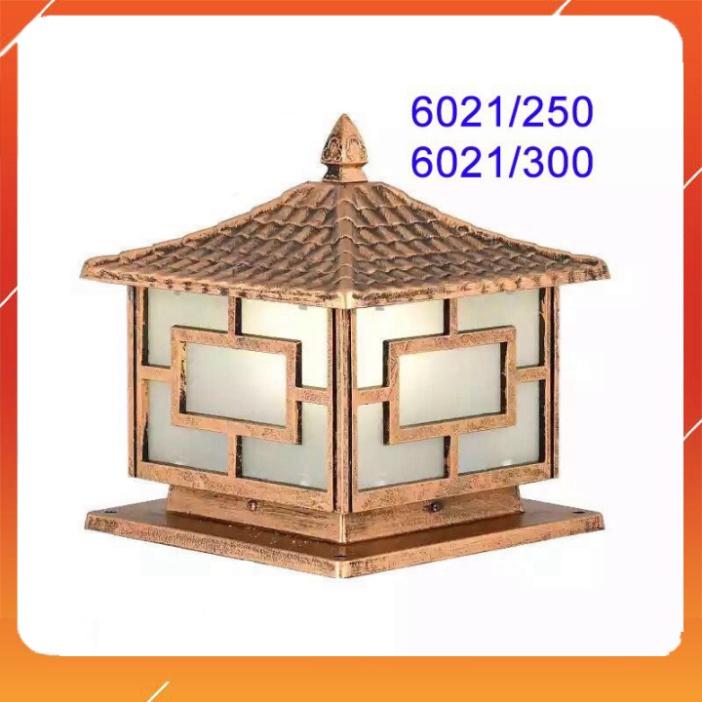 Đèn trụ cổng mái chùa màu đồng trang trí sân vườn D250 KT 250x250 #6021