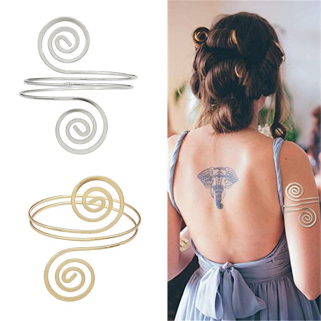 Women Upper Arm Band Armlet Multilayer Bangle Bracelet Jewelry Golden