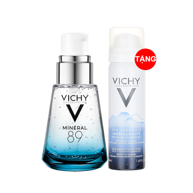 Combo Dưỡng Da Căng Mịn Vichy Mineral 89 30ml + Xịt Khoáng Thermal 50ml