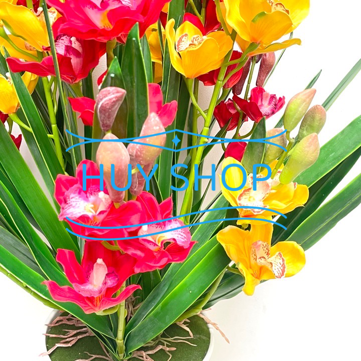 Chậu Hoa ĐỊA LAN  Vải cao cấp trang trí nhà cửa