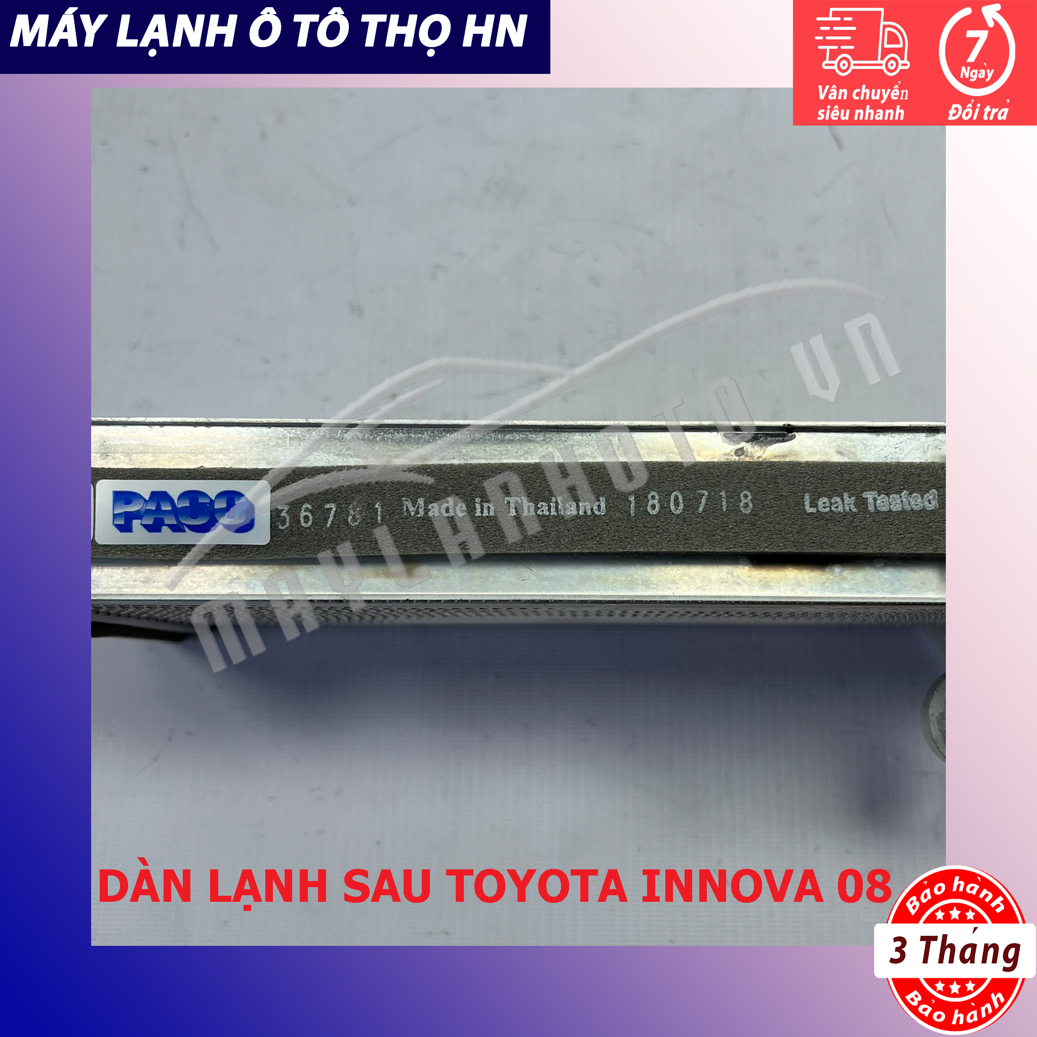 Dàn (giàn) lạnh Toyota Innova - Fortuner 2008 2009 2010 2011 2012 2013 2014 (giàn sau) Thái Lan 08 09 10 11 12 13 14