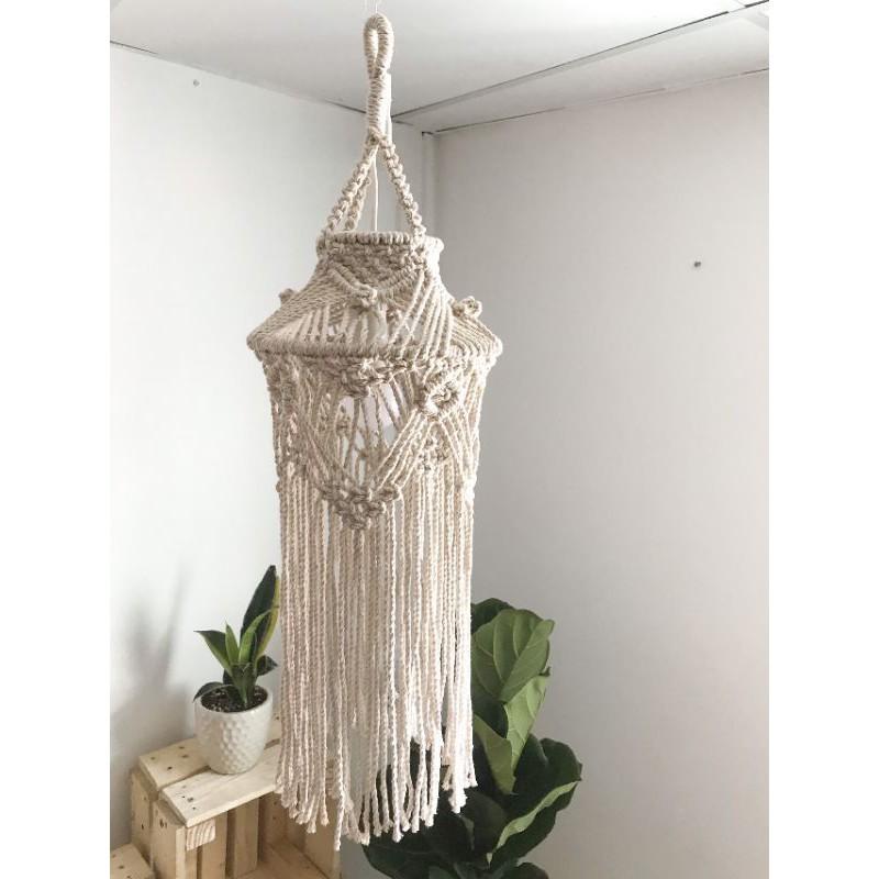 Chụp đèn macrame trang trí nhà cửa phong cách vintage cổ điển