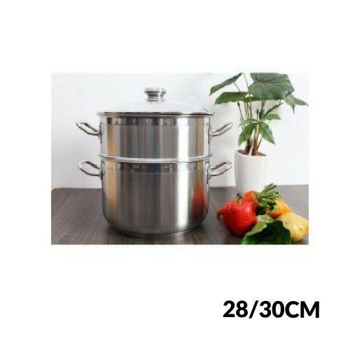Bộ xửng hấp 3 đáy inox 430 FiveStar Standard bếp từ nắp kính