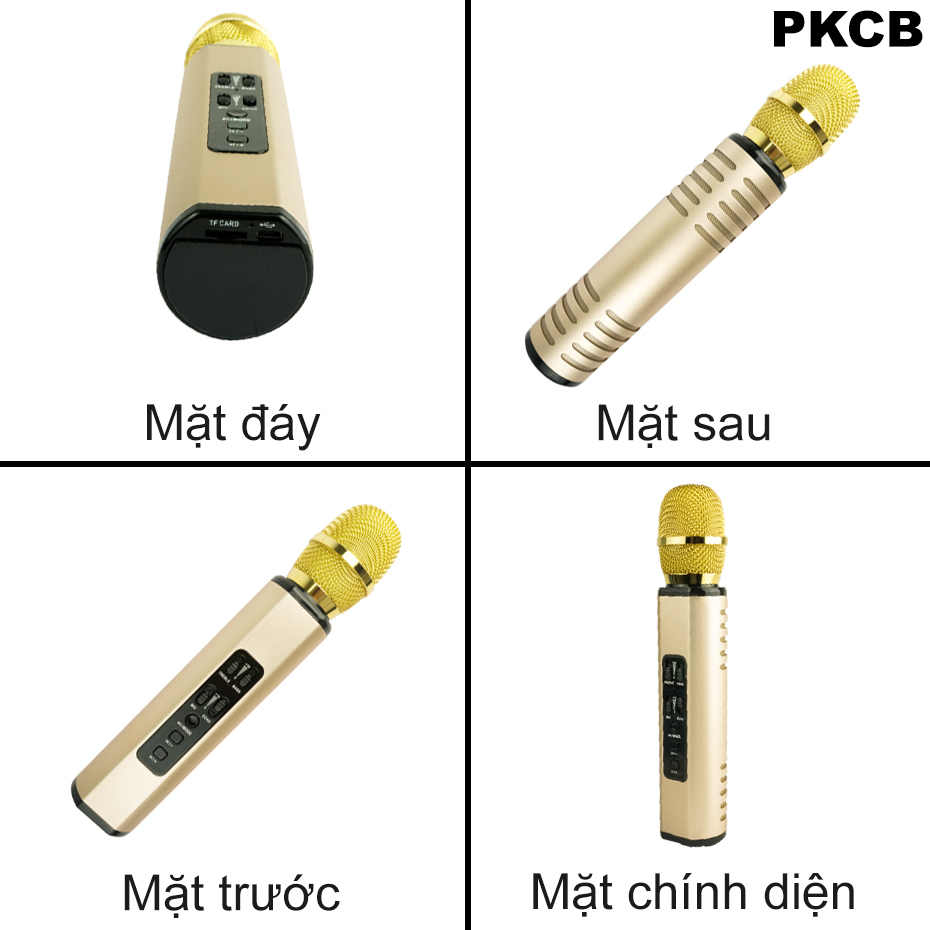 Hình ảnh Micro karaoke kèm Loa bluetooth nhập khẩu cao Cấp Cắm thẻ nhớ 3 trong 1 Hàng chính hãng