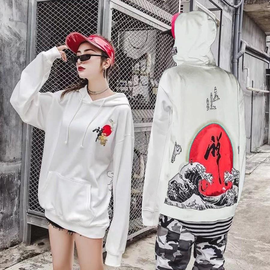 Áo Hoodie Nỉ Ngoại nhập Red Moon nam nữ form rộng Unisex vải mềm mịn đẹp